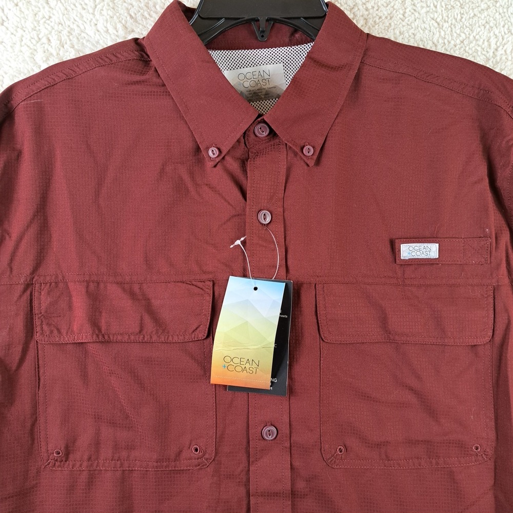 NWT Ocean & Coast Advantage Men's Large Vented Fishing SS Shirt